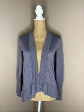J. Crew Open-Front 100% Merino Wool Purple Lilac Cardigan Size XS